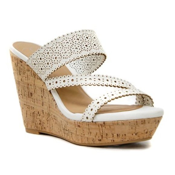 Shoes - NEW Off White Cork Wedge Sandal